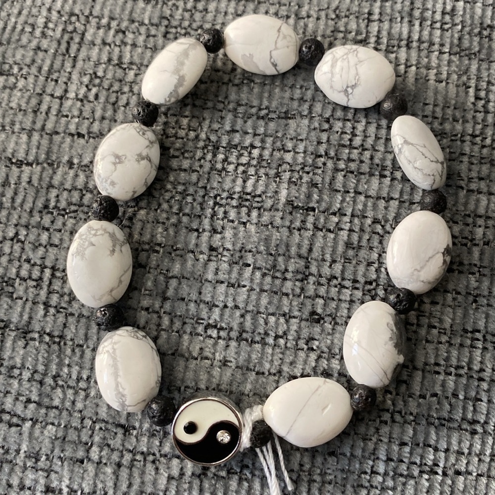 Handmade Howlite w/ Lava bracelet
